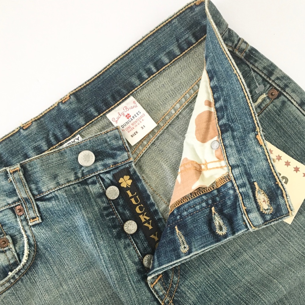 new โฎ๏ธ๏ธ OG Lucky Jeans #181 โฎ๏ธ๏ธ Bootleg Button Fly - Picture 11 of 13